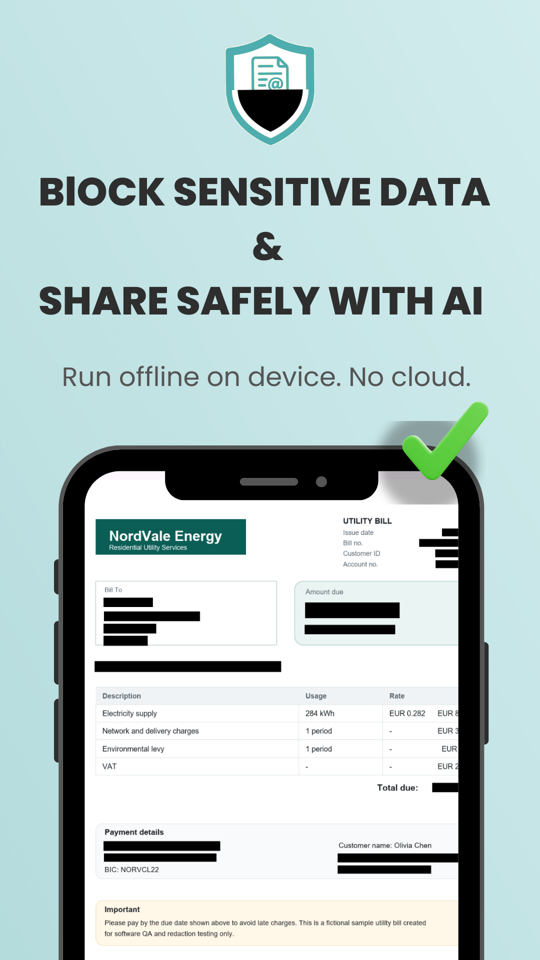 Block sensitive data & share safely with AI